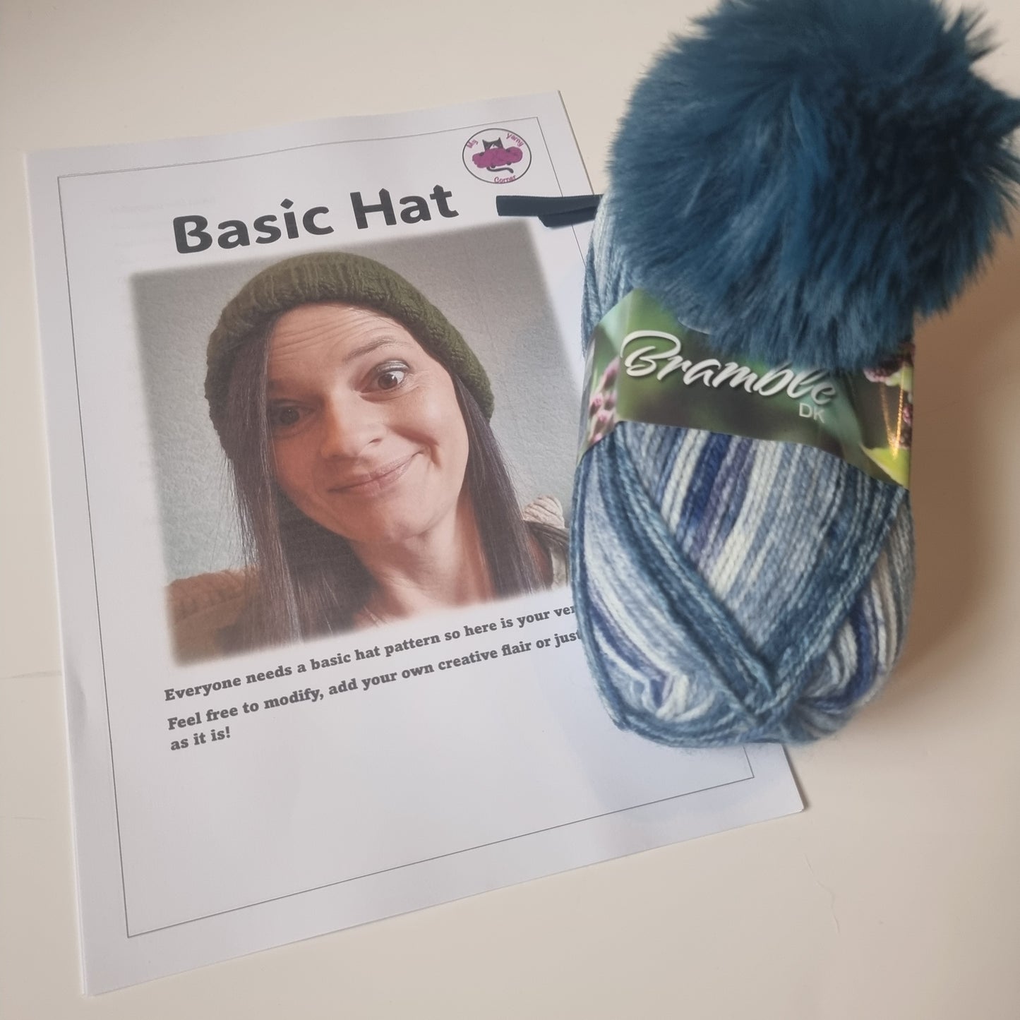 Hat Kit blueberry DK Blue Pompom xxx