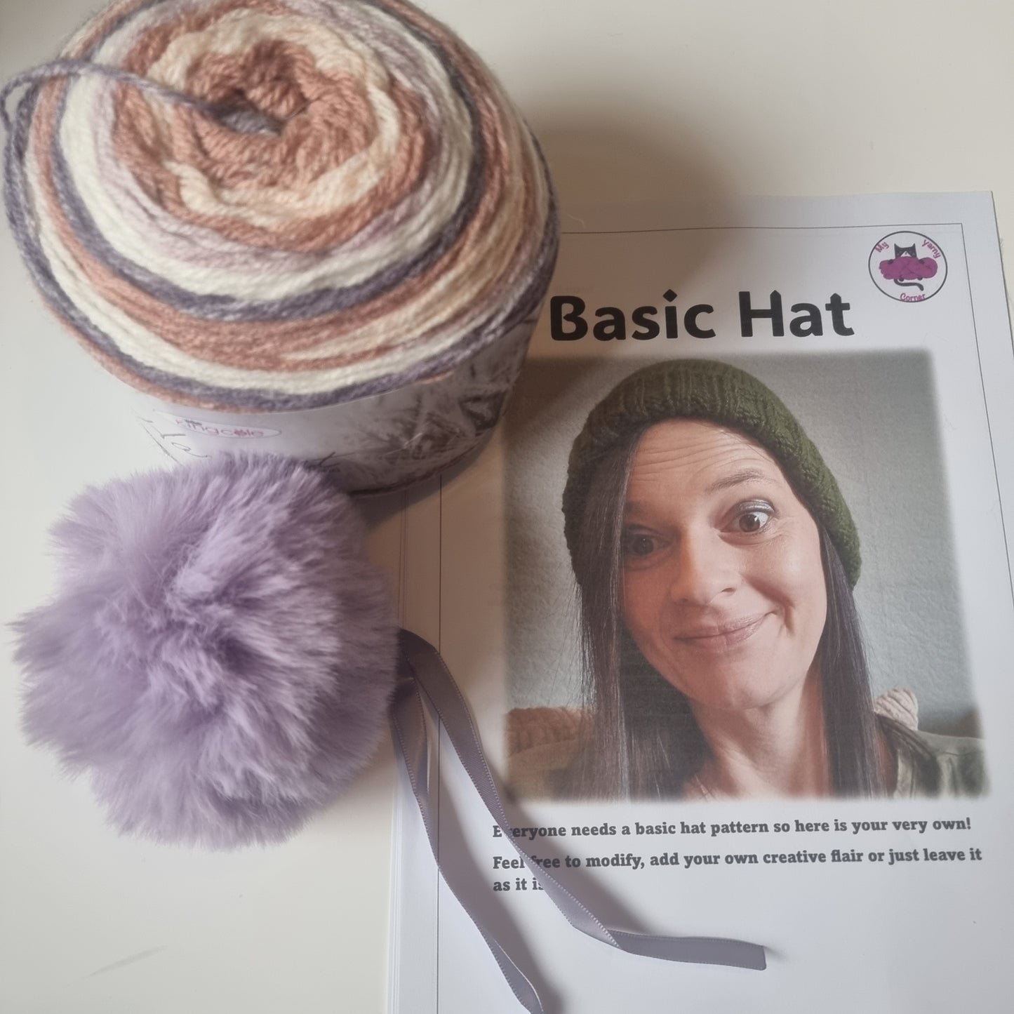 Hat Kit Harvest Yarn DK With pompom xxx